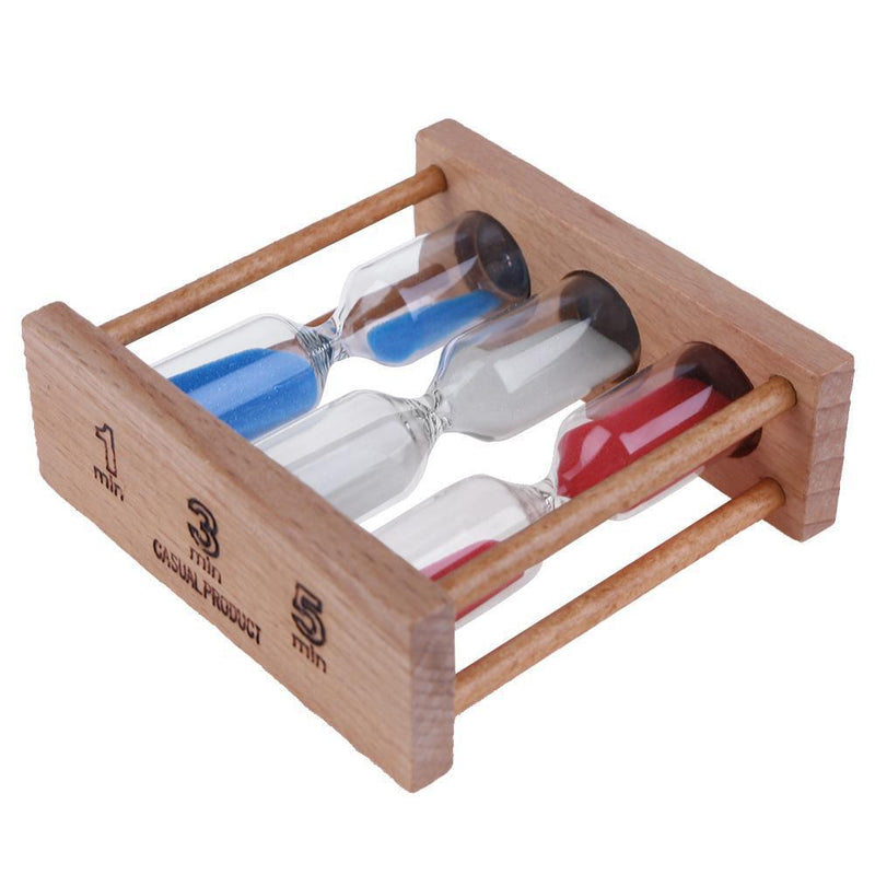 1/3/5 Minutes Wood Frame Hourglass Sandglass Sand Clock Timer Random Color