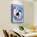 5D Full Drill Wall Mosaic Craft DIY Moon Cat Rhinestone Diamond Painting Poster