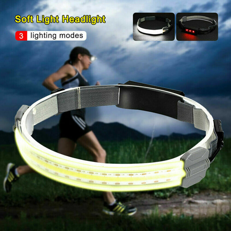 COB+LED Night Running Headlamp Headlight Torch Work Band Bar Head Light T0J7