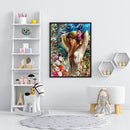 DIY Paint By Number Kit Women in Flowers No Frame for Home Decorative Art