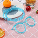 Flexible Soft Plastic Glasses Straw Kids Party Unique Drinking Tube (Blue) Newly