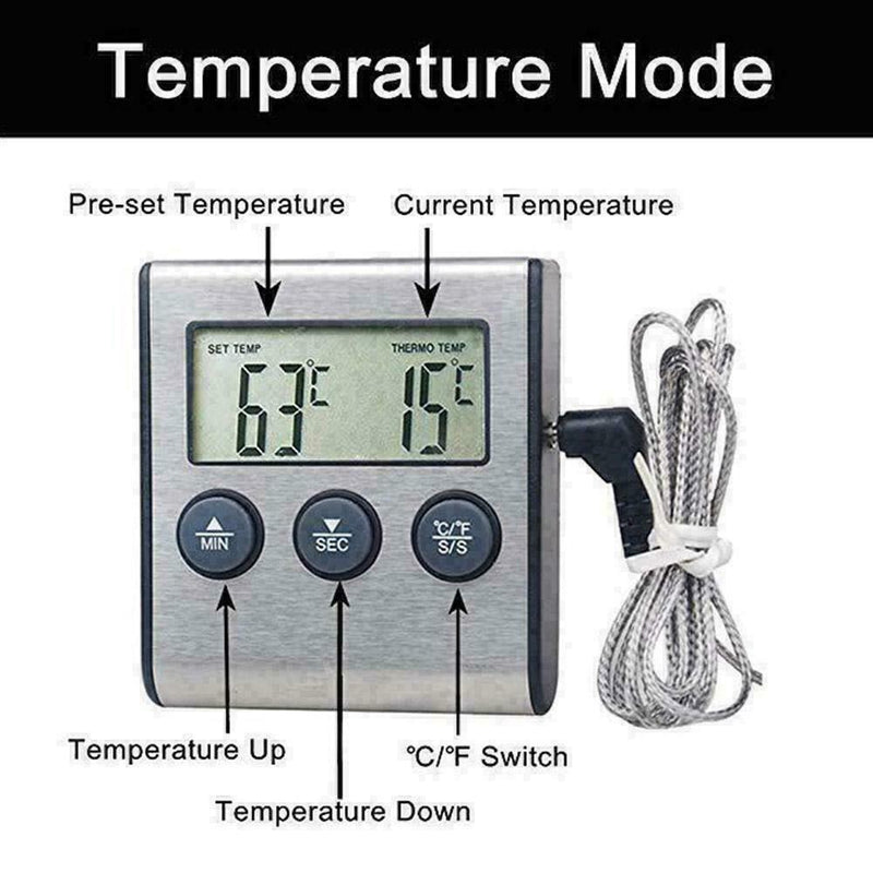 Remote Digital Cooking Food Meat Thermometer with Probe For Grill P2V2 S3J4 N1K8