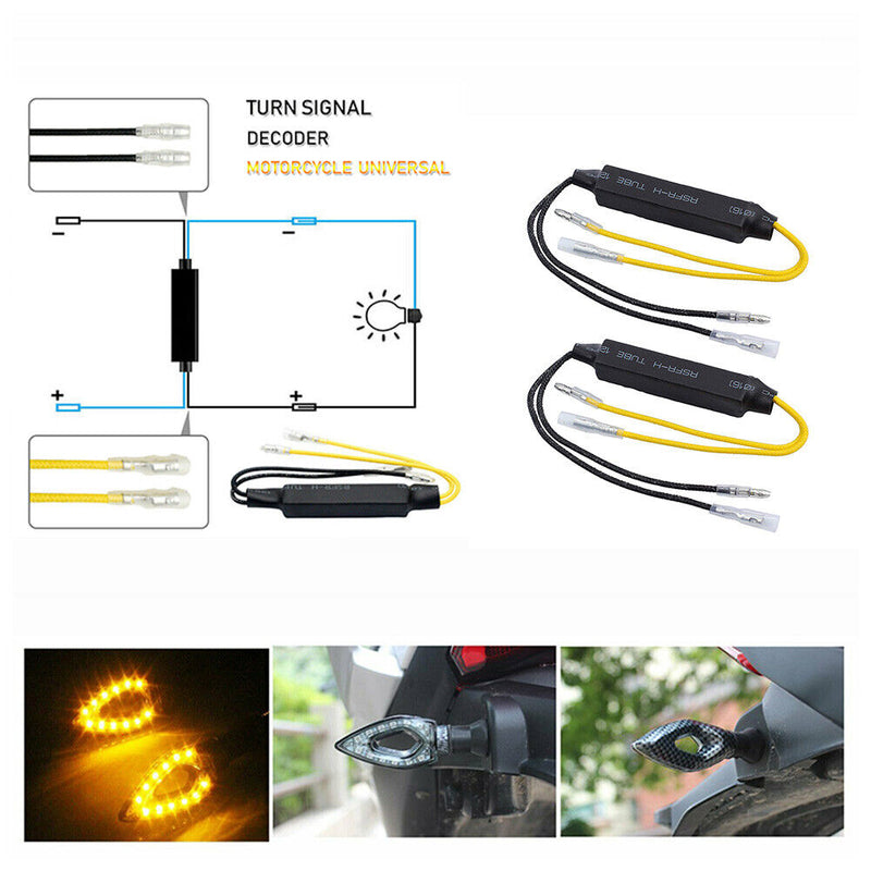 1 Pair Motorcycle Indicator Turn Signal Decoder LED Light Blinker Resistor Newly