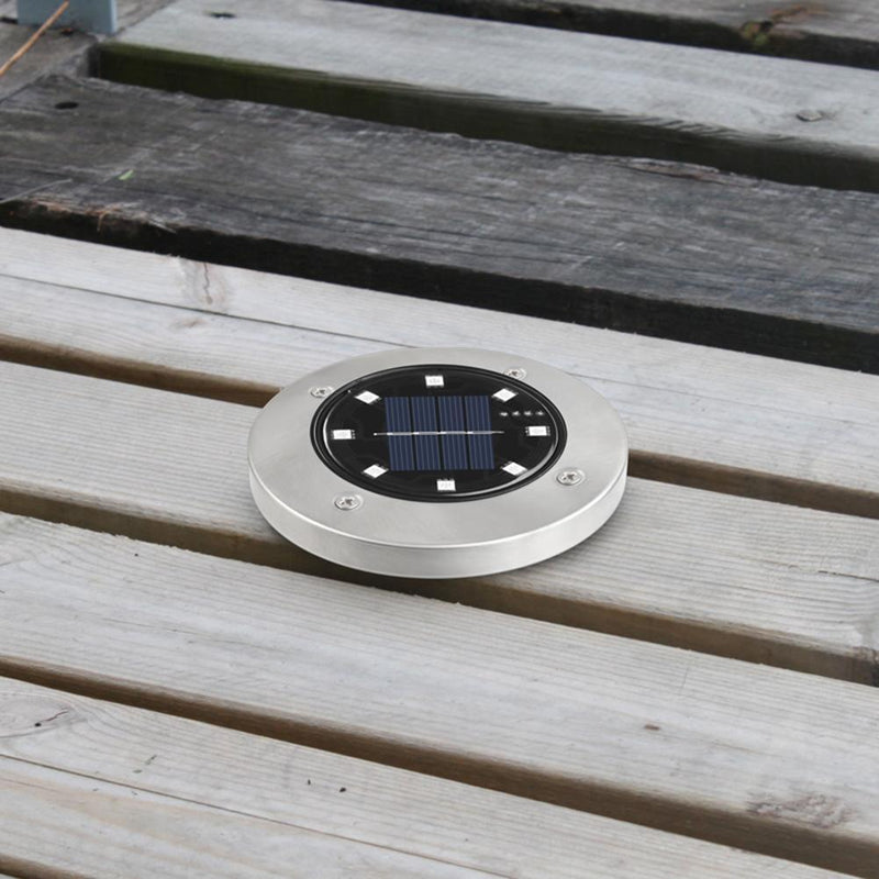 8LED Solar Yard Path Underground Light Outdoor Waterproof Garden Landscape Lamp