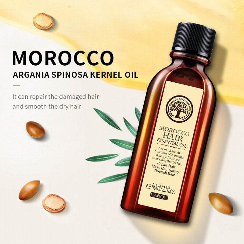 60ML Hair Care Moroccan Pure Argan Oil Hair Essential Oil for Dry Hair Types