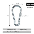 Alloy Steel Carabiner Outdoor Camp Lock Hook Buckle Climbing Tools (10mm)