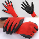 1 PAIR LATEX COATED NYLON WORK GLOVES SAFETY GARDEN BUILDERS GRIP K9V7