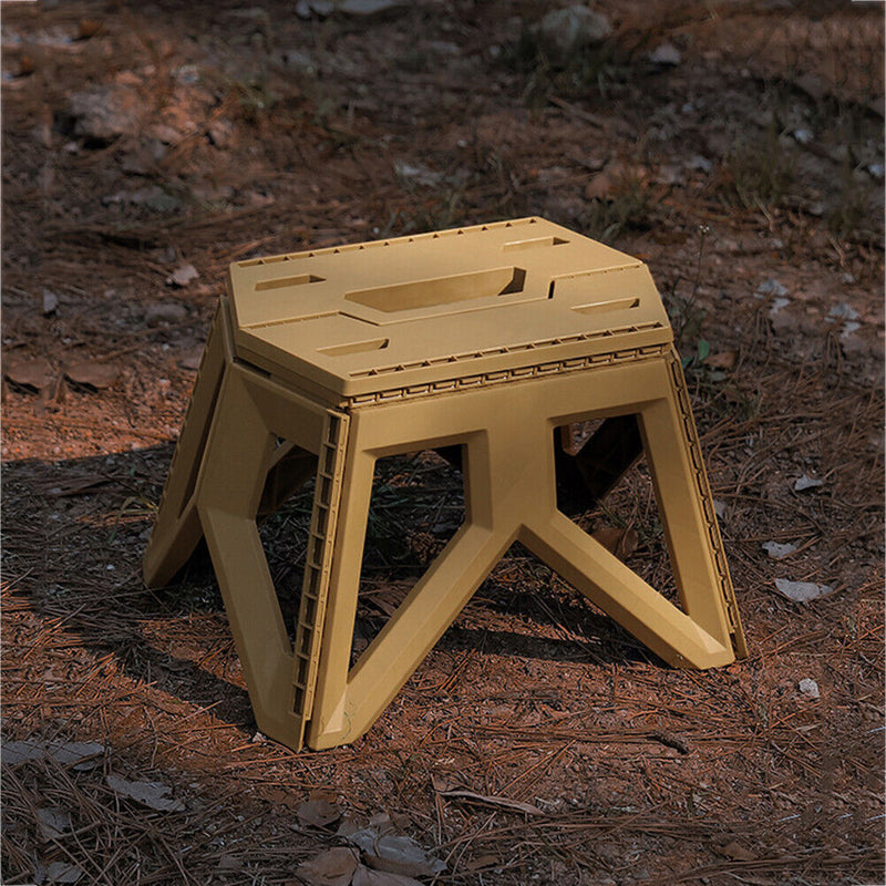 Outdoor Portable Folding Stool Camping Stools for Adults Children (Khaki) Newly