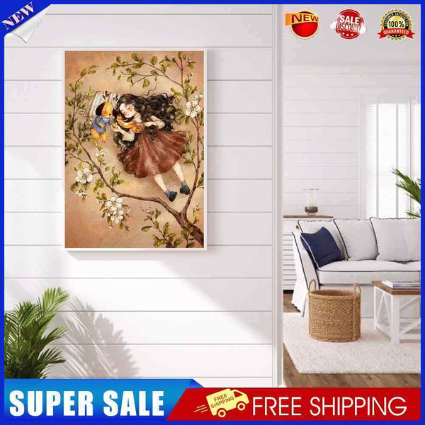 #A Curly Hair Girl 5D DIY Diamond Painting Kits Full Round Drill Wall Decor Craf