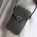 Leather Shoulder Messenger Bag Women Touch Screen Phone Pouch (Dark Grey)