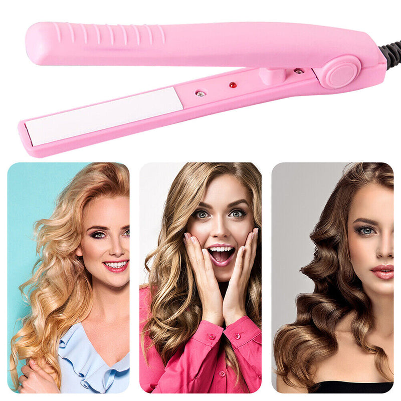 Dual Hair Straightening Corrugated Irons Mini Hair Straightener Curler Flat Iron
