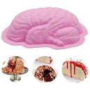 Large Brain Silicone Mold For Cake Chocolate Pan Bake Scary Halloween S1T6 E6B4