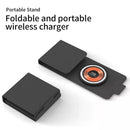 15W 3 in 1 Wireless Charger Foldable Clear Glass Portable Fast Charger.