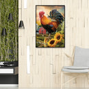 5D DIY Diamond Painting Rooster Sunflower Full Round Rhinestone Wall Art Picture