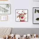 20X20cm Oil Paint By Numbers Christmas Elk Frameless Picture Crafts Home De