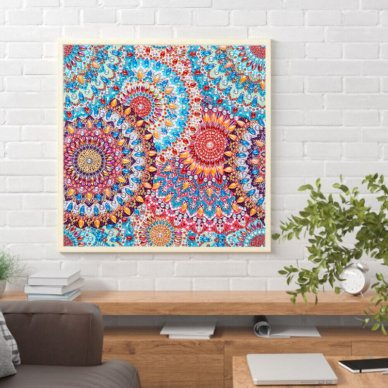 30x30cm 5D DIY Partial Special Shaped Drill Diamond Painting Datura Abstract Art