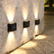 2x Solar Wall Lamp Outdoor Balcony Fence Path Garden Decor (Warm 4LED) Newly