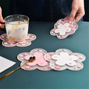 Office Cup Mats Bowl Pad Non-slip Coasters Cherry Blossom Heat Insulation Mat