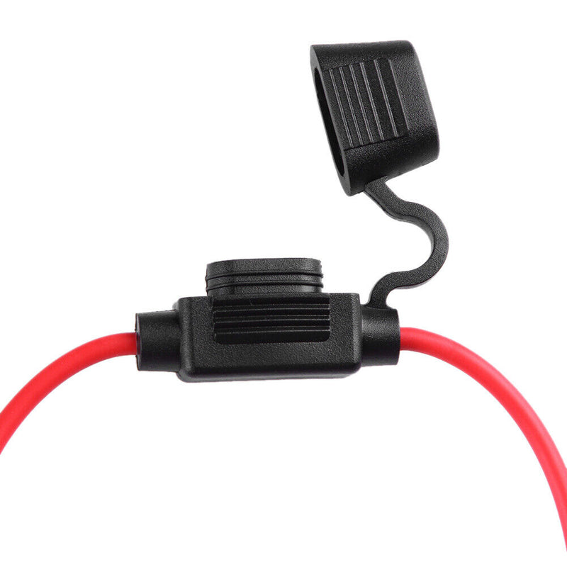 Mini In-Line Car Blade Fuse Holder 0.5ft 18AWG Wire with Waterproof Cover Newly