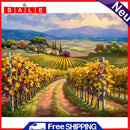Full Embroidery Field Grape Rack Printed Cross Stitch 11CT 3 Beach Cotton Kit
