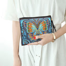 DIY Butterfly Special Shaped Diamond Painting Women Wristlet Purse Zipper Clutch