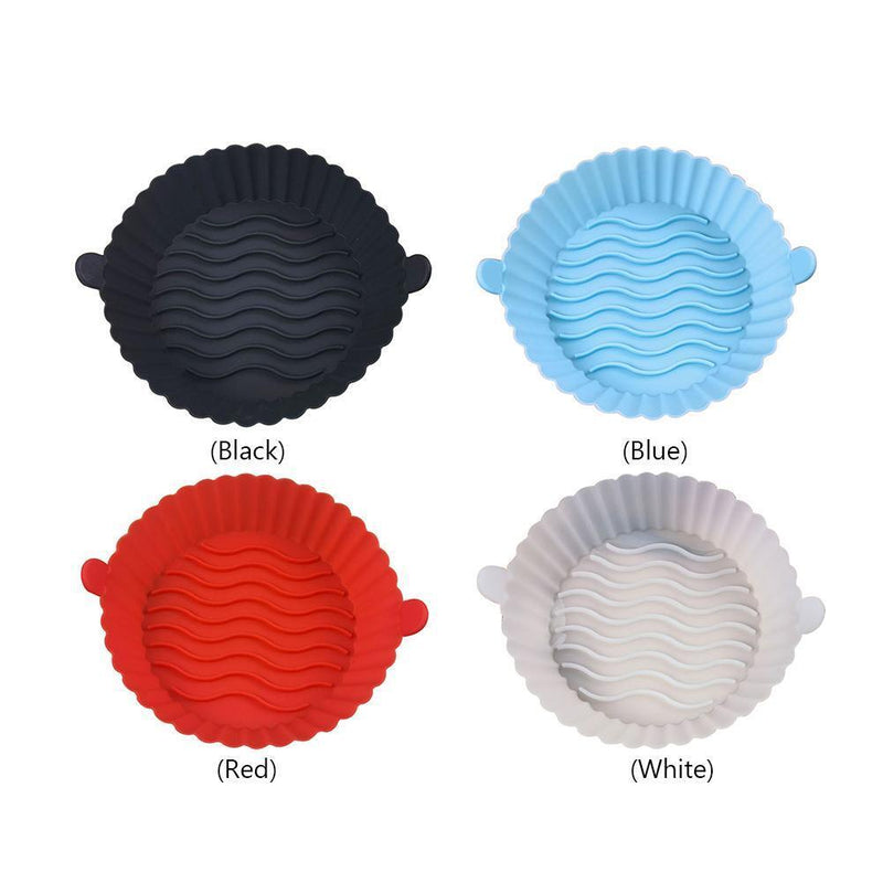 Silicone Air Fryer Liner Non-Stick Fryer Basket Steamers Oil Mat (Blue)