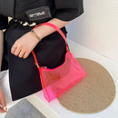 Retro Women Transparent Solid Color Shoulder Hobos Bag Small Underarm Handbags