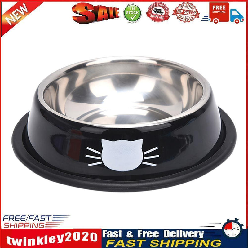 Dog Cat Thick Non-slip Bowl Elevated Drinking Bottle Pet Supplies (Black) Newly