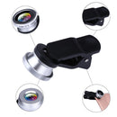 3 in 1-180 Degree Fisheye Lens + 0.67X Wide Angle Lens + 10X Micro Lens