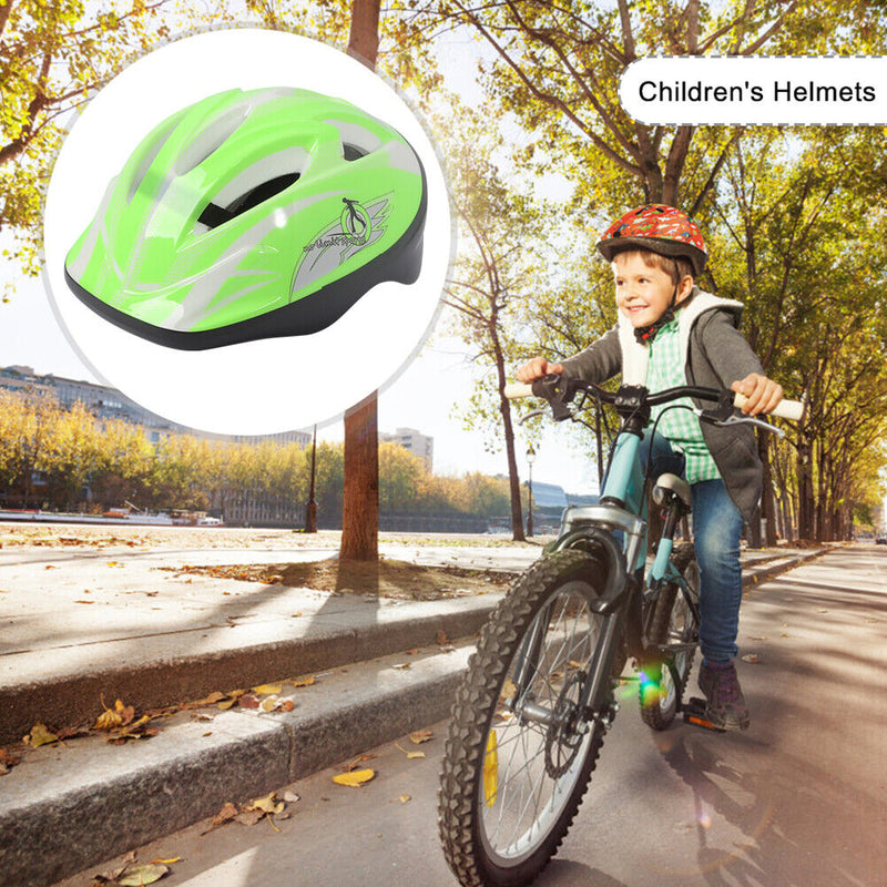 Childrens Riding Helmet Anti Drop Cartoon Sports Bicycle Helmet (Green)