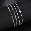 Love Heart for Women Foot Bracelets Anklets Women Plated Anklet Feet Jewelry