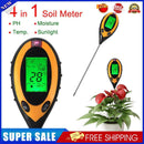 Professional 4 in 1 LCD Temperature Sunlight Moisture PH Garden Soil Tester