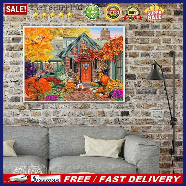 Autumn Courtyard Dog 5D DIY Diamond Painting Kits Full Round Drill Wall Decor