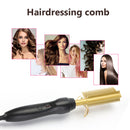 Adjustable Temperature Hair Straightener Curler Wet Dry Electric Heating Comb