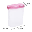 Clear Seasoning Pot Cans Spice Rack 2 Lid Condiment Bottles Box(Pink) Newly
