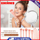 10pcs Makeup Brush Set Foundation Brush Multifunction Easy Grasp Powderpins