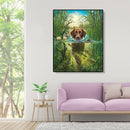 Painting By Numbers DIY Swimming Dog Canvas Oil Art Picture Home Room Decor Kit
