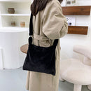 Fashion Plush Cherry Print Shoulder Bag Women Winter Ladies Large Crossbody Bags