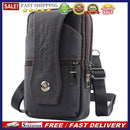 Portable Men Mobile Phone Pockets Leather Belt Clip Bag Pure Color Shoulder Bag