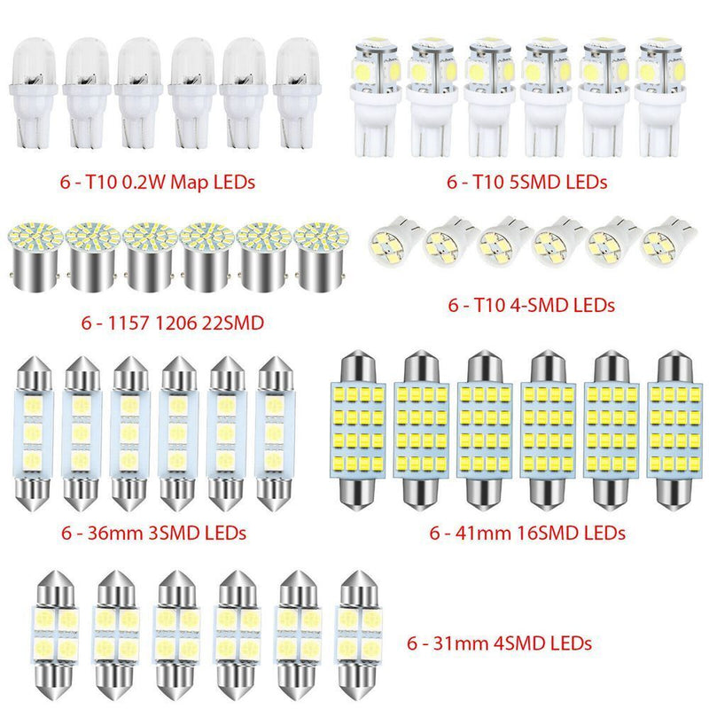 Door Plates ETC Inside Bulb Kit Combo LED Car Interior Light License Plate Lamp