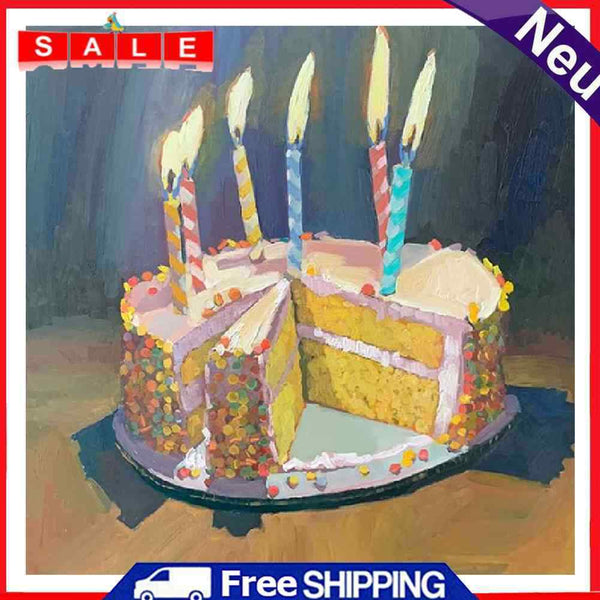 Oil Paint by Numbers Cake Canvas Artwork Living Room Picture Art Decoration Kit