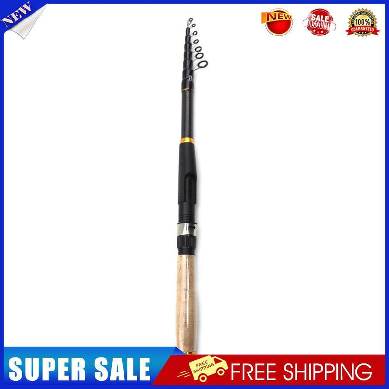 Ultra Short Telescopic Mini Spinning Fishing Rod Carbon Fiber Pole (2.4m)