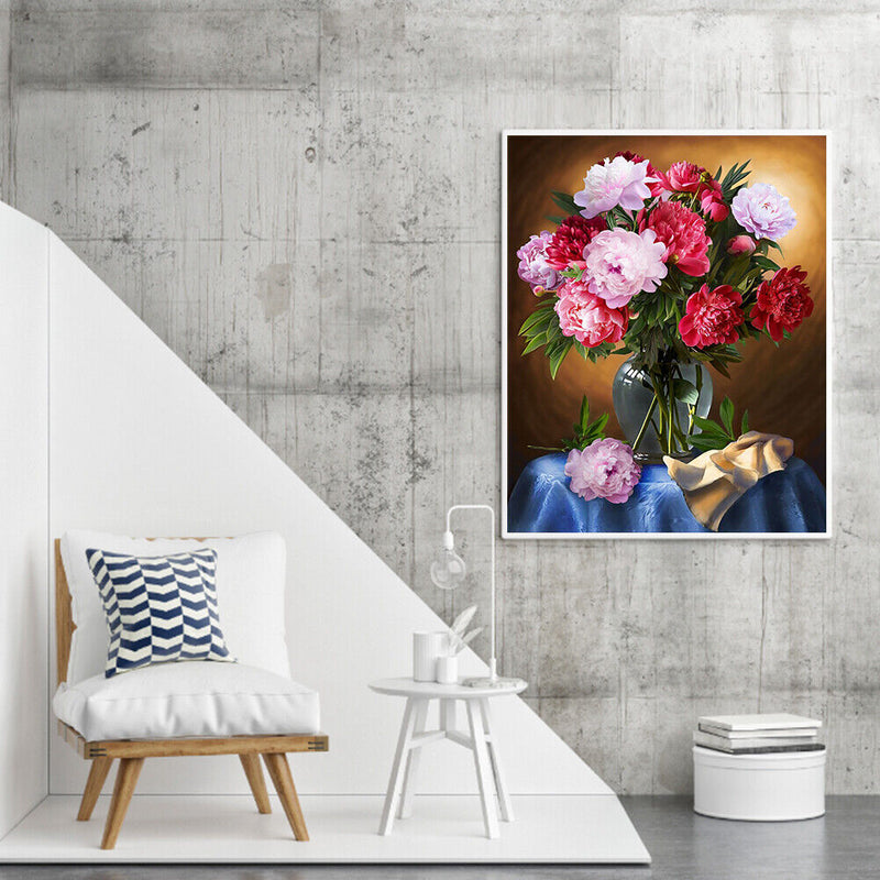 Flower Oil Paint By Numbers Kit DIY Acrylic Painting on Canvas Drawing Picture