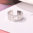 Butterfly Open Couple Ring Stainless Steel Lover Wedding Rings Men Women Jewelry