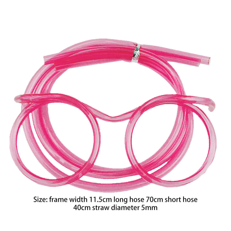 Novelty Eyeglasses Drinking Straw for Kids Birthday Party Supplies (Pink) Newly