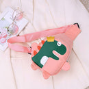 Kids Chest Bag Cute Fanny Cartoon Cross-body Money Pouch (Pink Dinosaur)