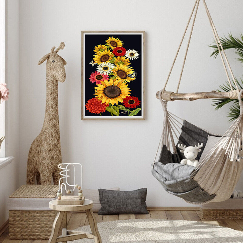 Sunflower Oil Paint By Numbers Kits Canvas Picture DIY Home Decoration Gifts