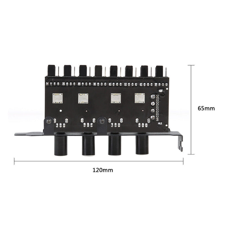 8 Channels PC Case Cooling Fan HUB 4 Knob Radiator Speed Controller (4 Pin)