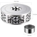 Stainless Steel Warmer Tea Coffee Teapot Candle Light Heater Holder Round Base