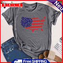 Independence Day Rose Flag Tea (Dark Grey M) T-Shirt